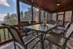 Outdoor dining on the main level deck